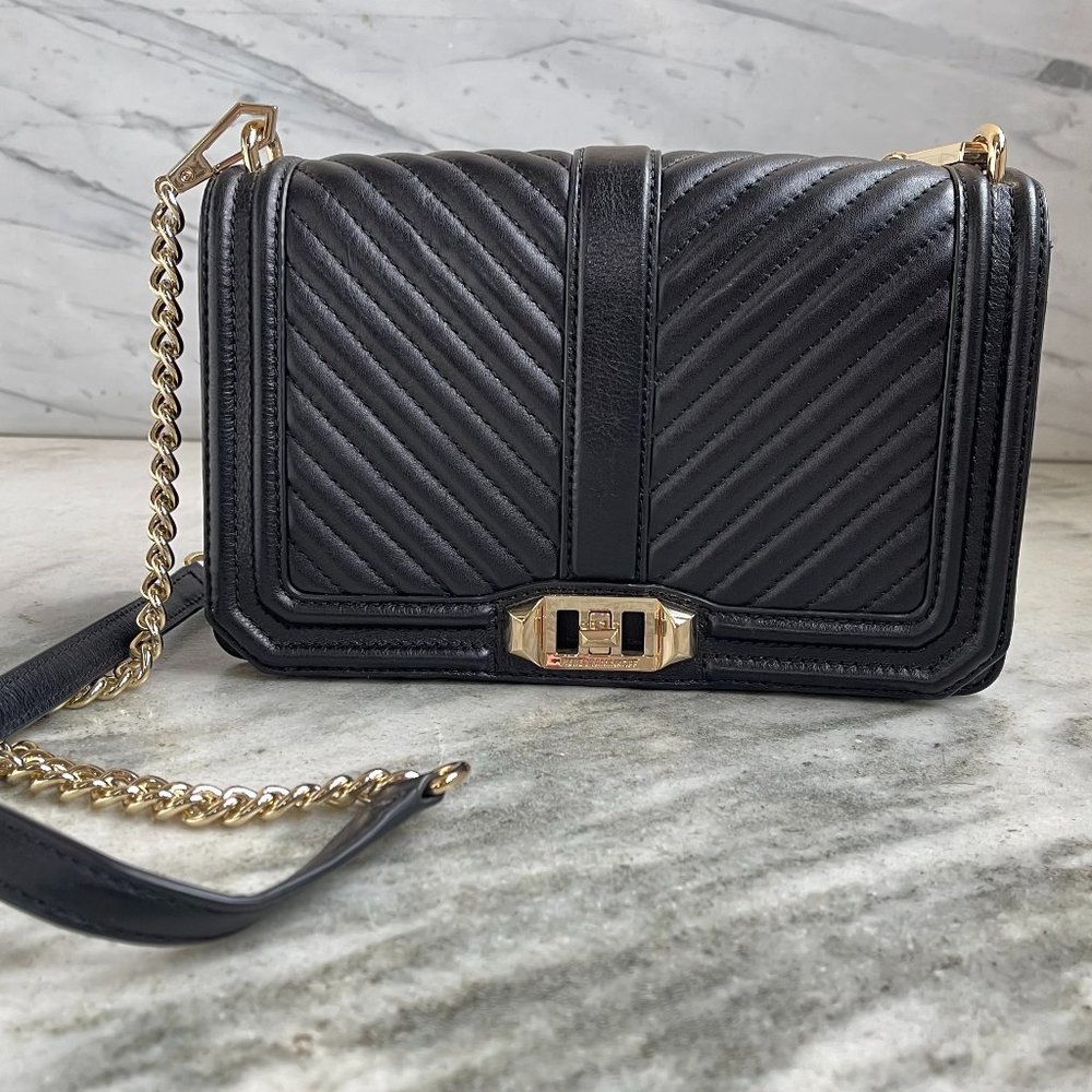 Rebecca Minkhoff Chevron Quilted Love Crossbody Bag
